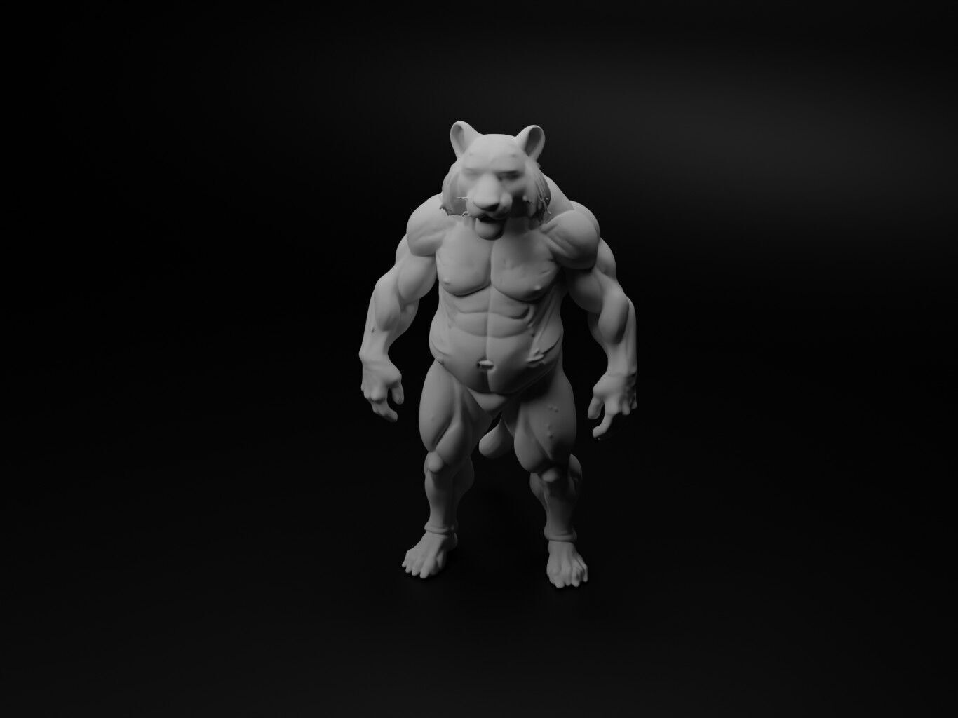 tiger hybrid figure 3D print model_1