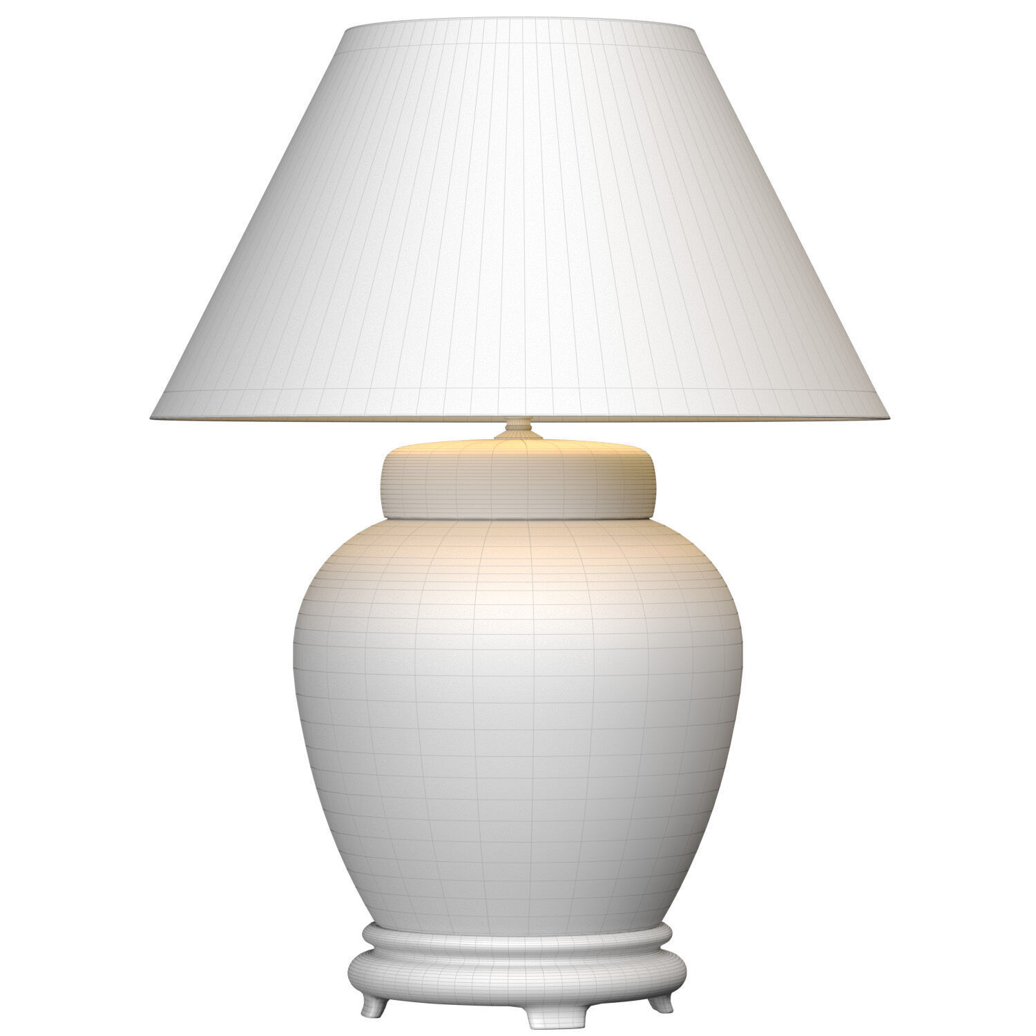 Floral European Nightstand Ginger Jar Chinese Table lamp 3D model_3