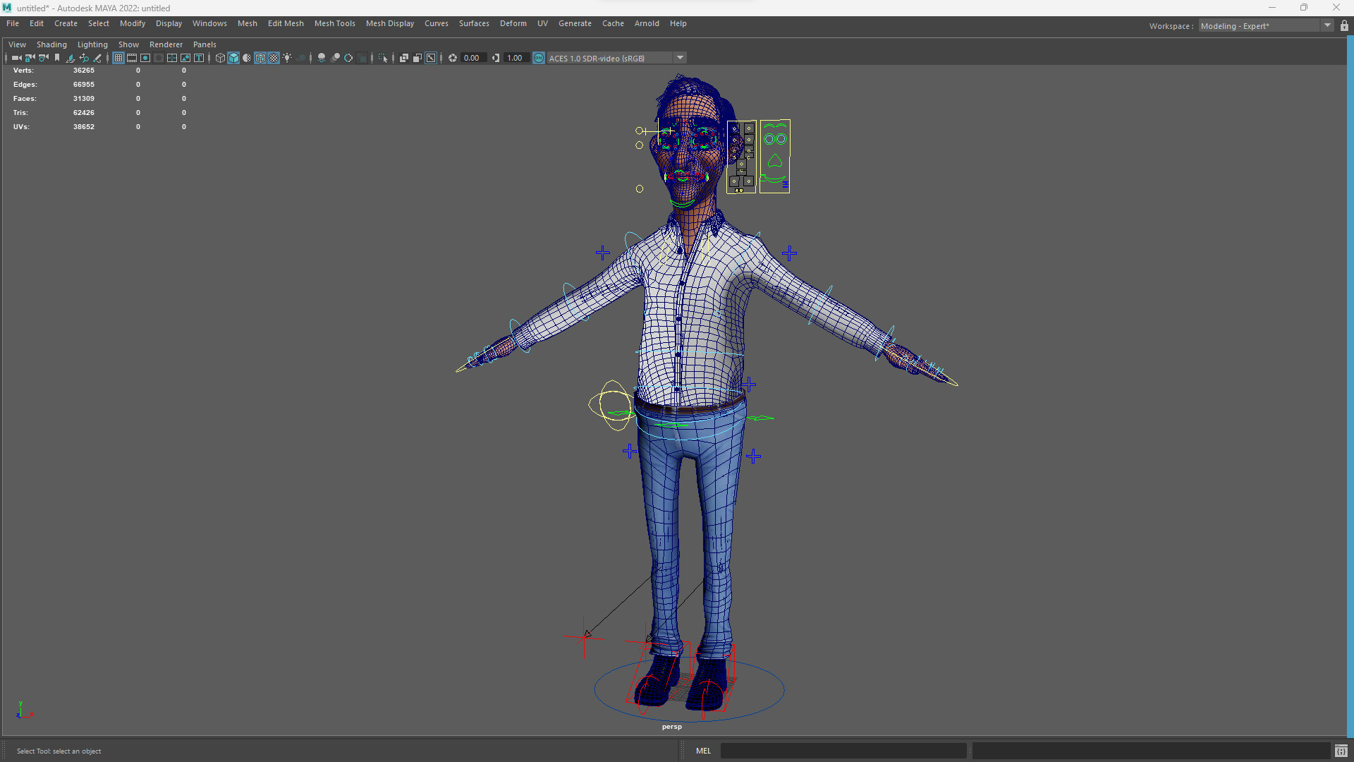 Quirky and Cheerful Rigged Toon 3D Smiling Man Low-poly 3D model_19