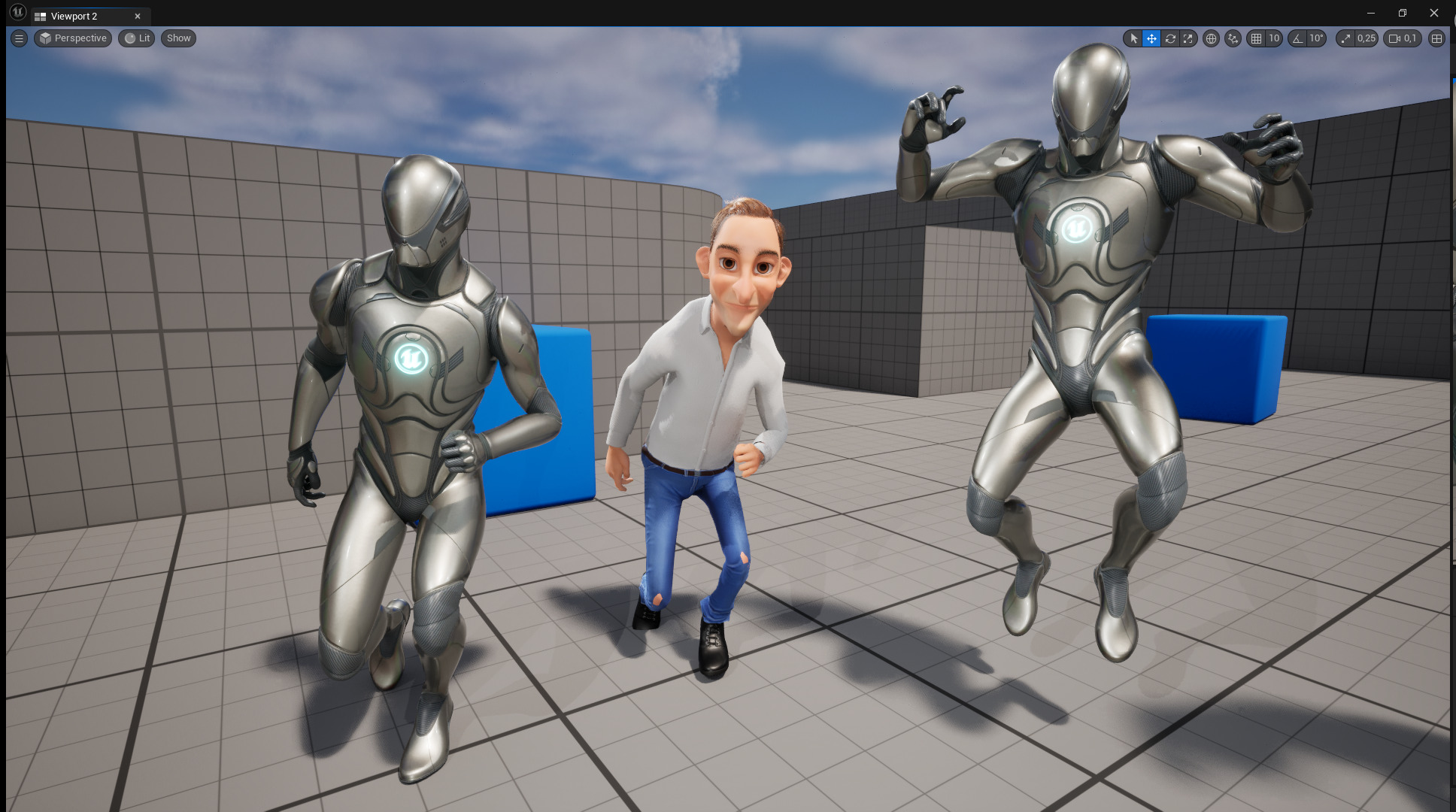 Quirky and Cheerful Rigged Toon 3D Smiling Man Low-poly 3D model_23