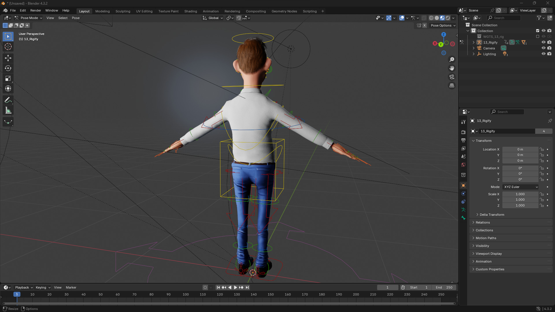 Quirky and Cheerful Rigged Toon 3D Smiling Man Low-poly 3D model_16