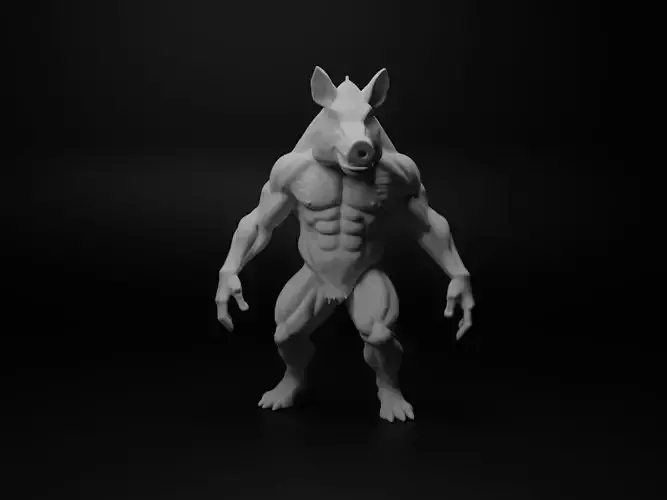 wild boar hybrid figure 3D print model