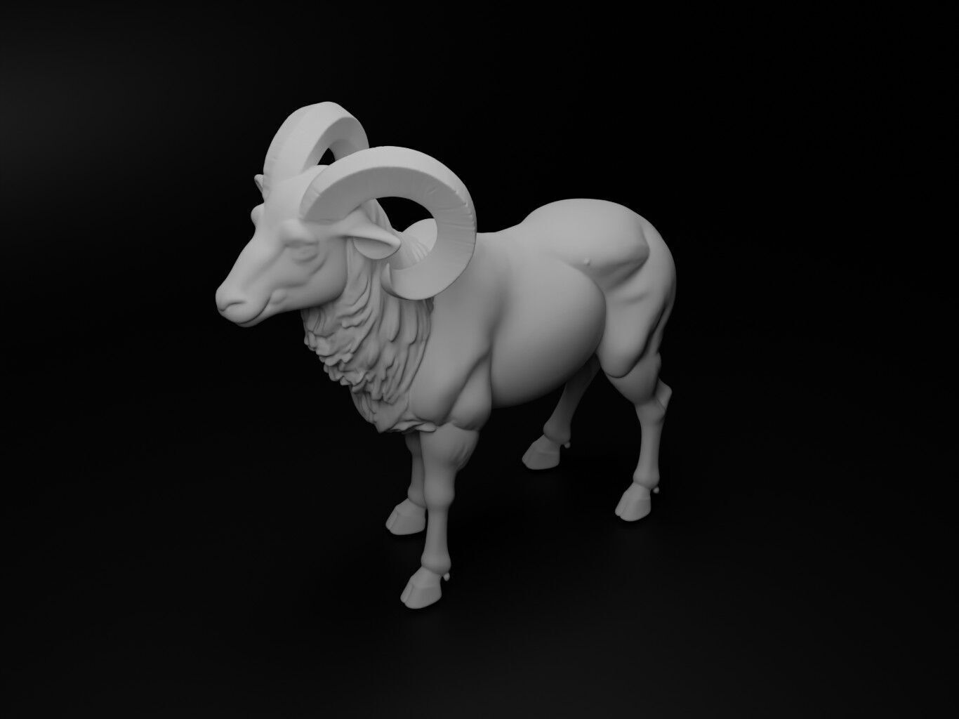 wild sheep hybrid figure 3D print model_2