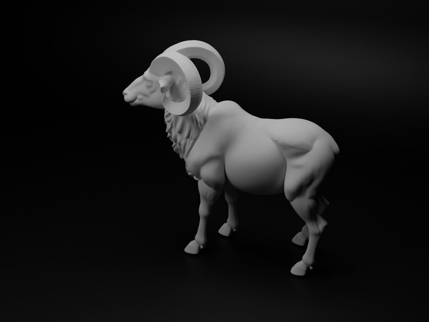 wild sheep hybrid figure 3D print model_1
