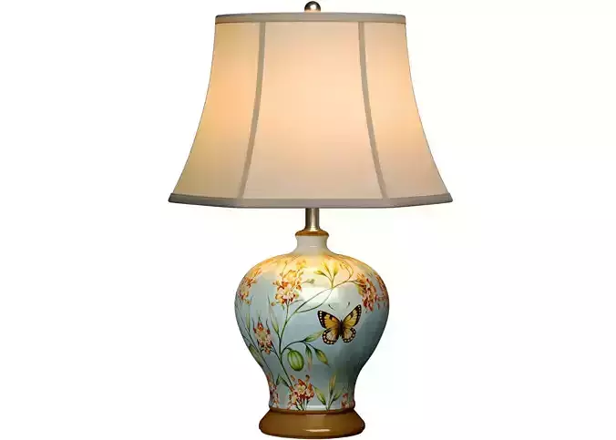 Modern European Style Ceramic Decorated Nightstand Table Lamp