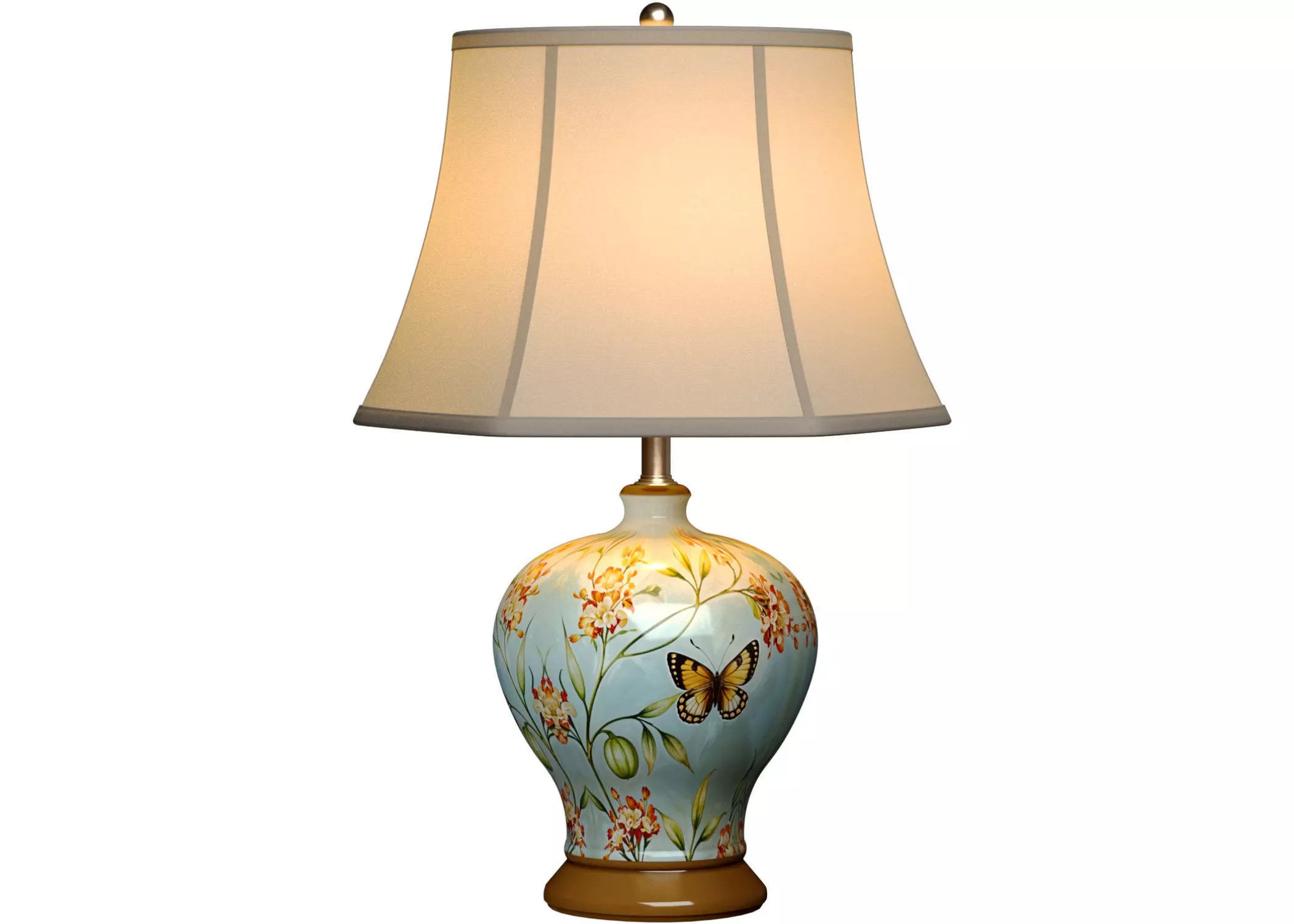 Modern European Style Ceramic Decorated Nightstand Table Lamp 3D model_0