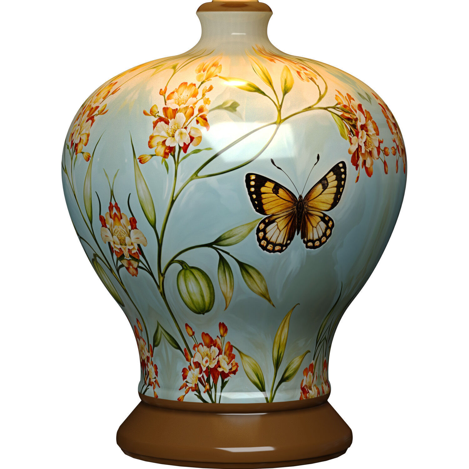 Modern European Style Ceramic Decorated Nightstand Table Lamp 3D model_2