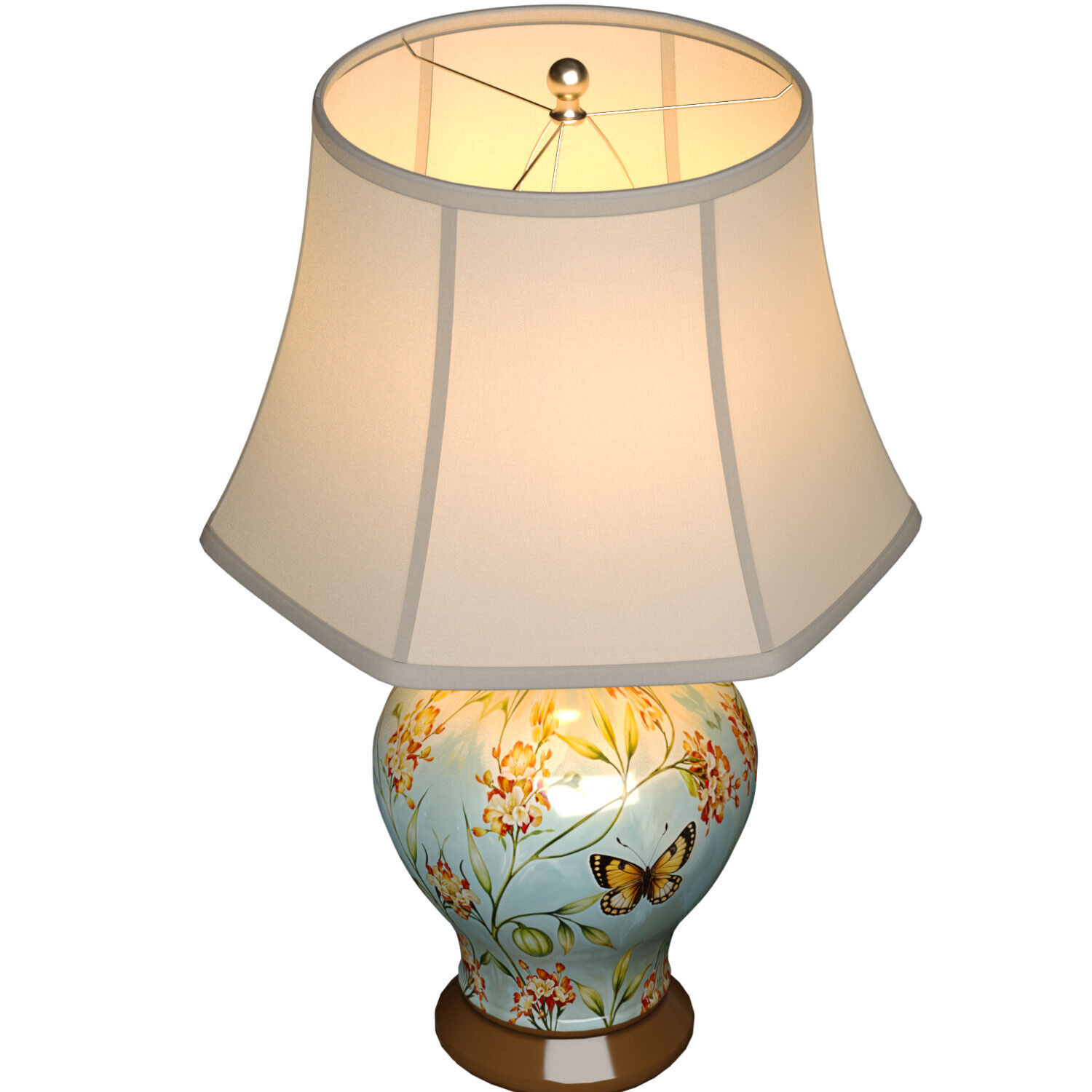 Modern European Style Ceramic Decorated Nightstand Table Lamp 3D model_1