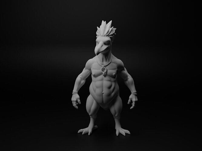 woodpecker hybrid figure 3D print model