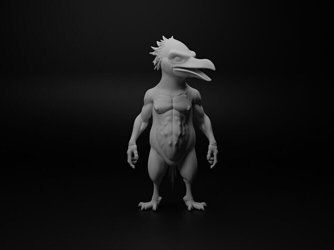 woodpecker hybrid figure 3D print model