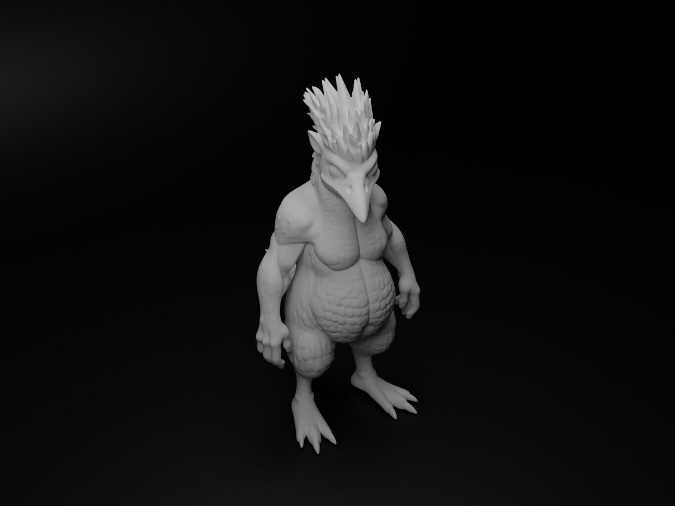 woodpecker hybrid figure 3D print model_2