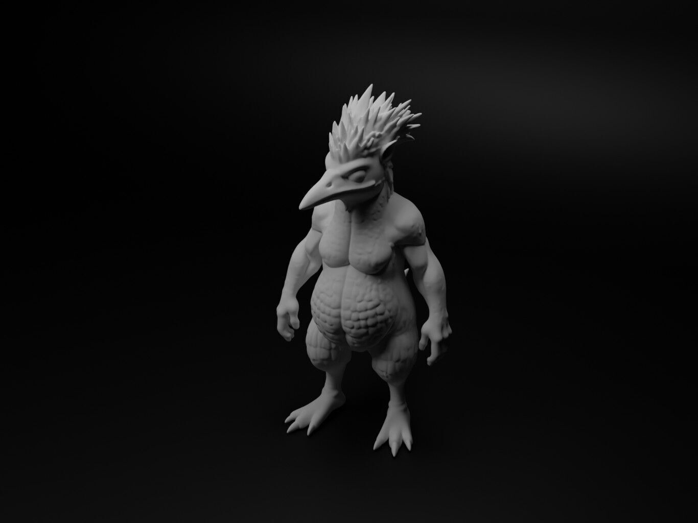 woodpecker hybrid figure 3D print model_1