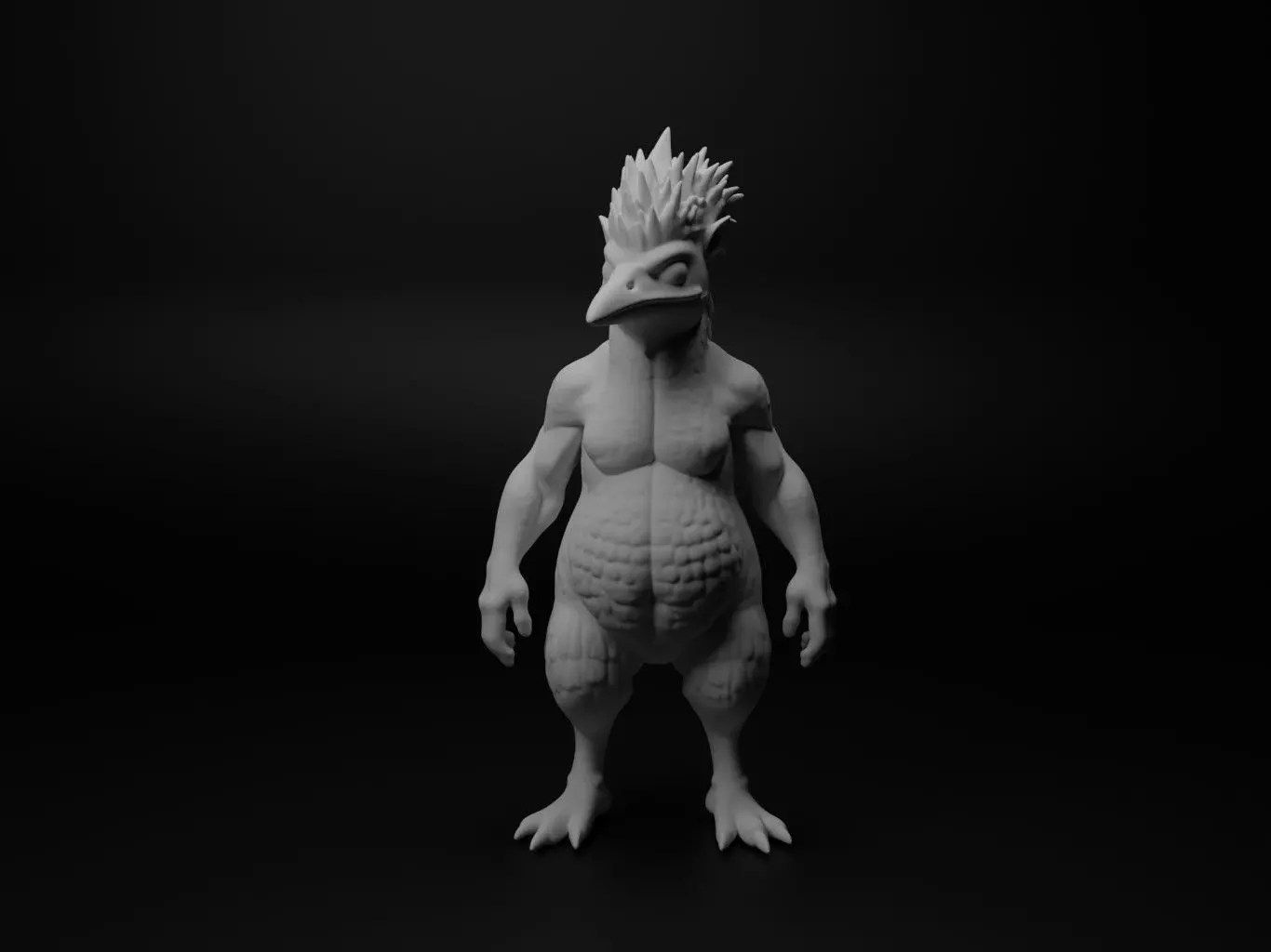 woodpecker hybrid figure 3D print model_0