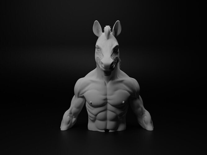 zebra hybrid figure 3D print model