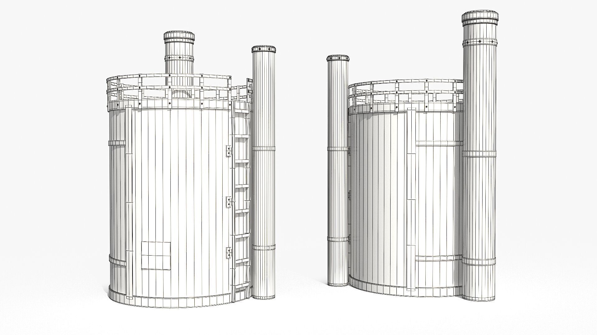 Rusty Industrial Tank v2 Low-poly 3D model_16