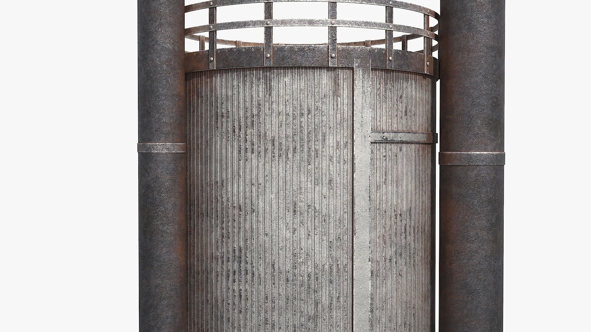 Rusty Industrial Tank v2 Low-poly 3D model_6