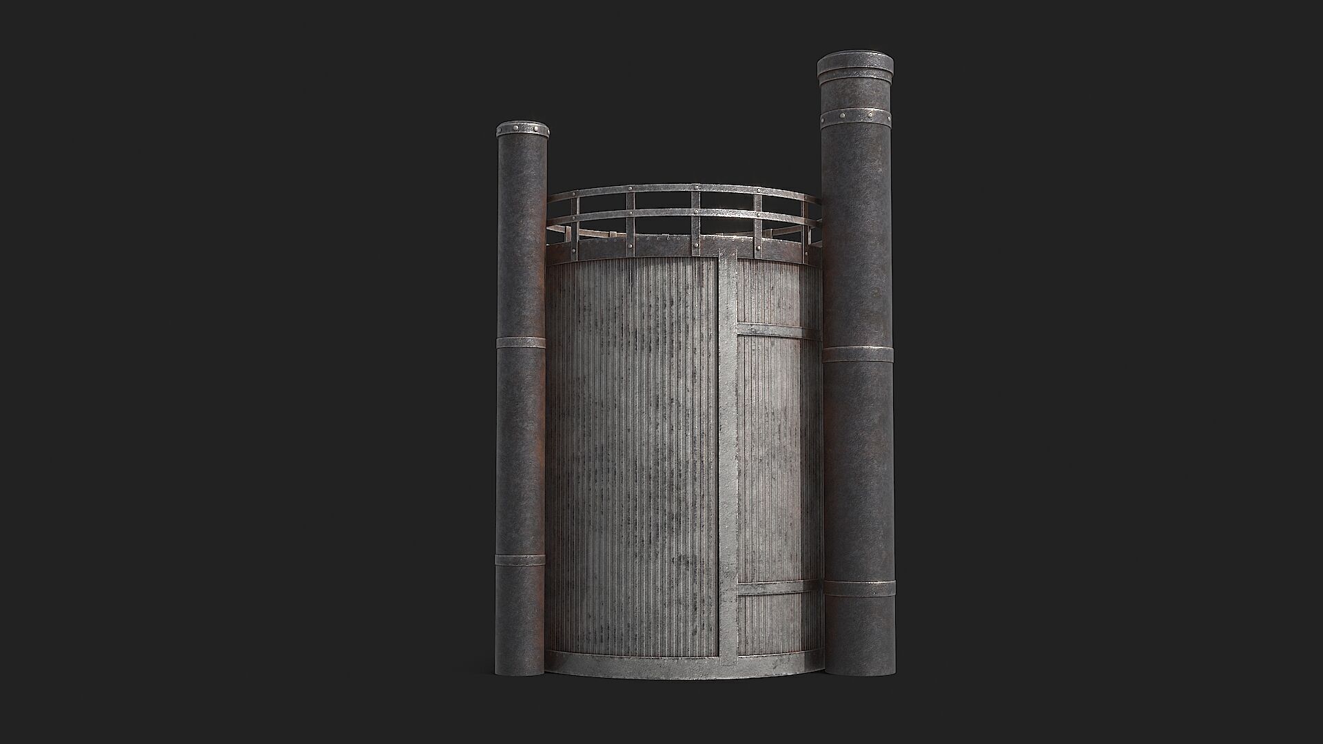 Rusty Industrial Tank v2 Low-poly 3D model_13