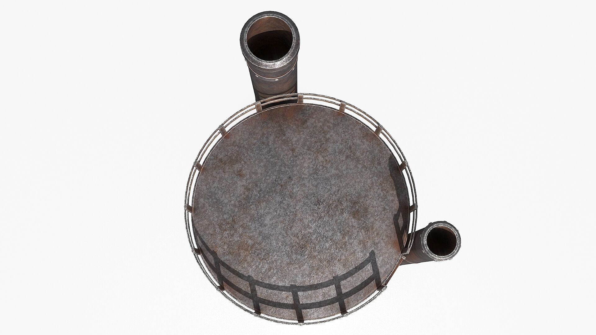 Rusty Industrial Tank v2 Low-poly 3D model_5