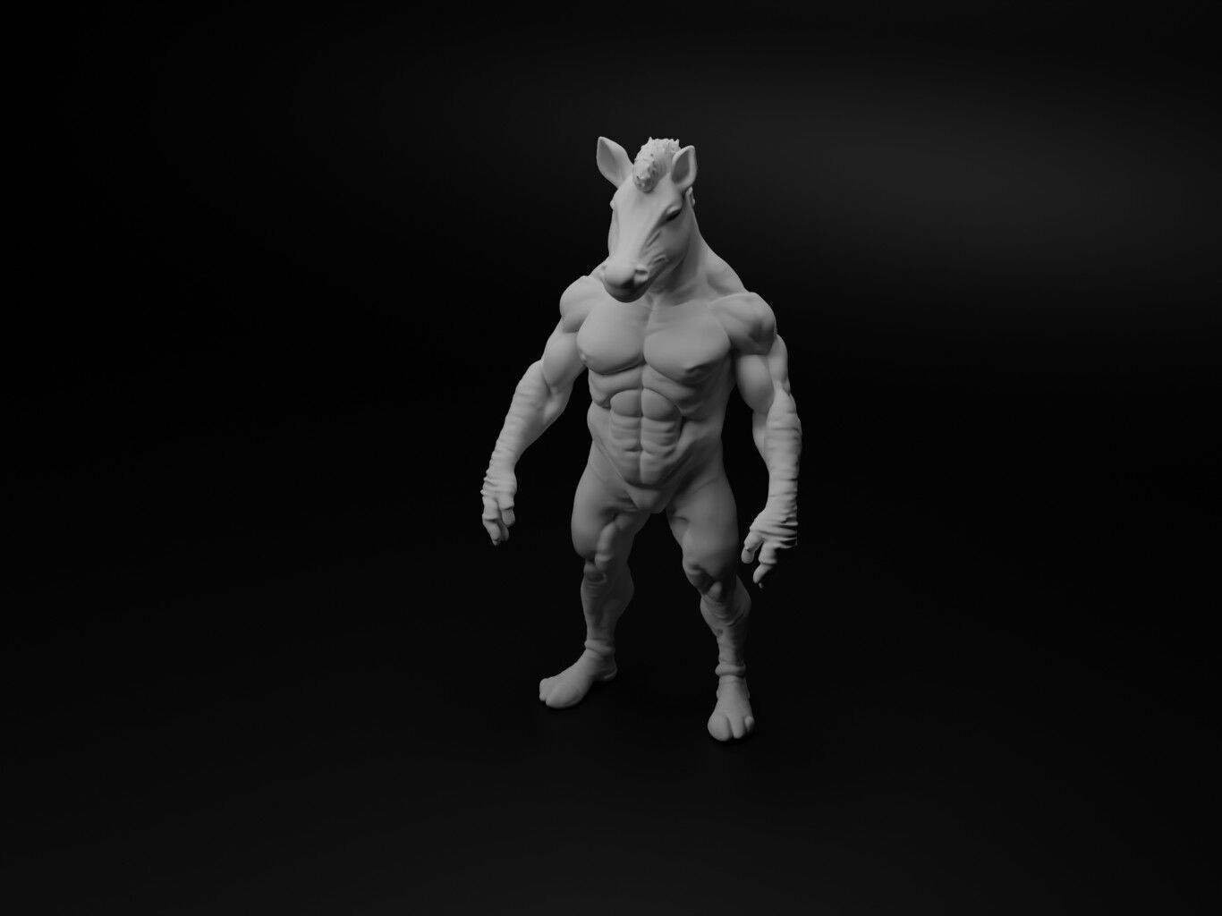 zebra hybrid figure 3D print model_1