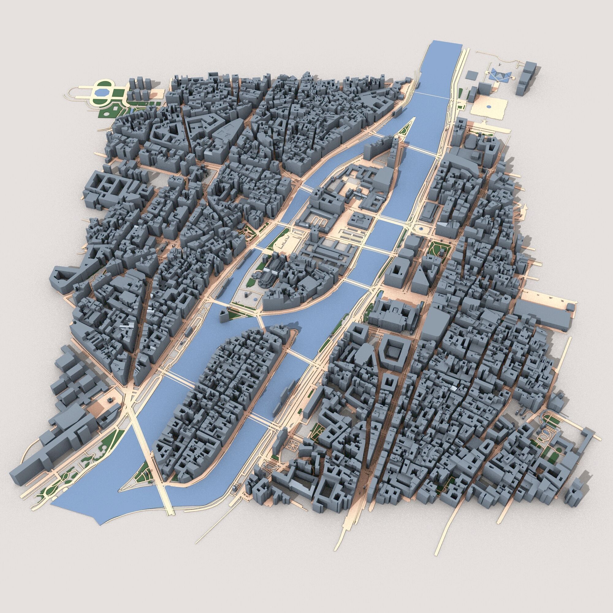 Paris City France 3D model_7