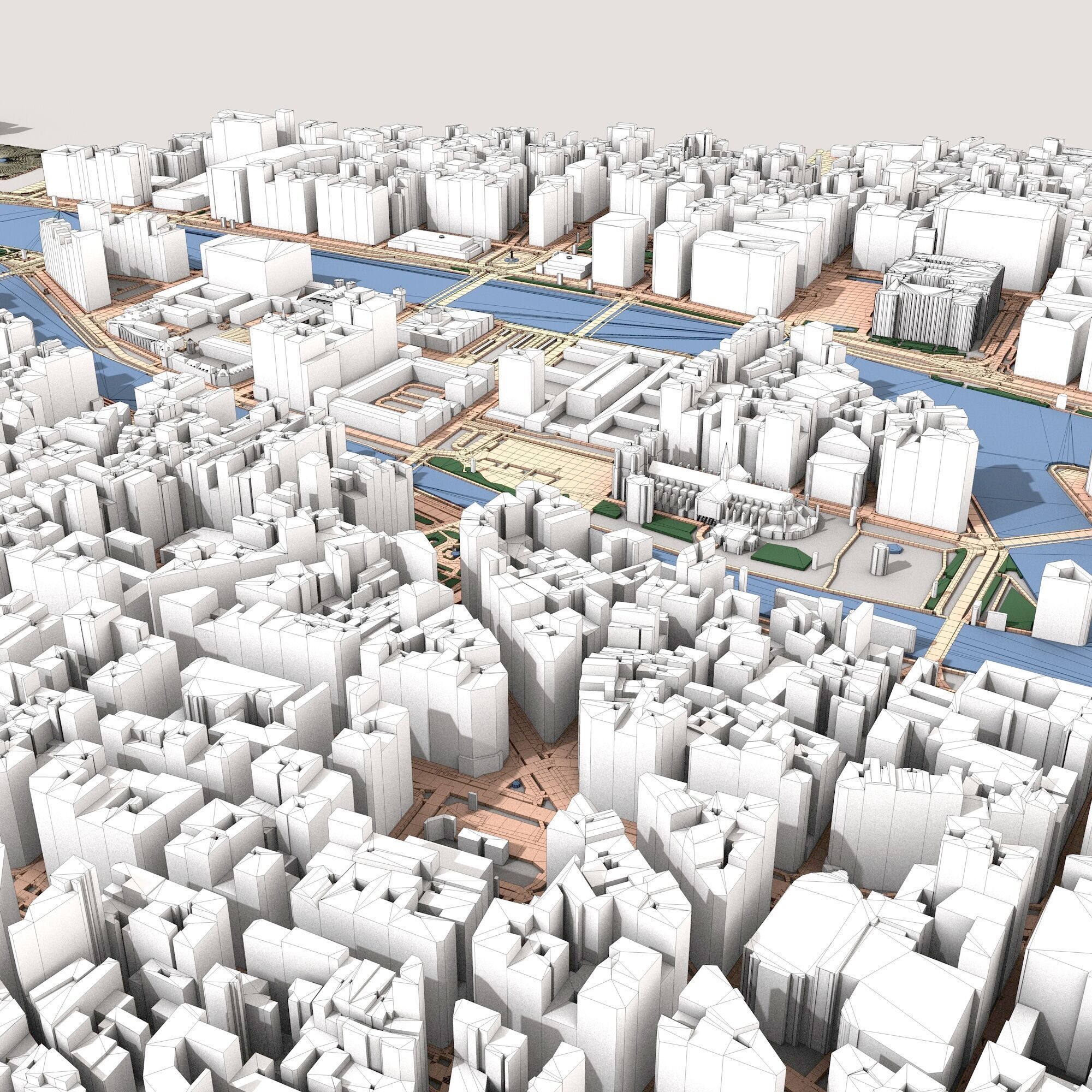 Paris City France 3D model_9