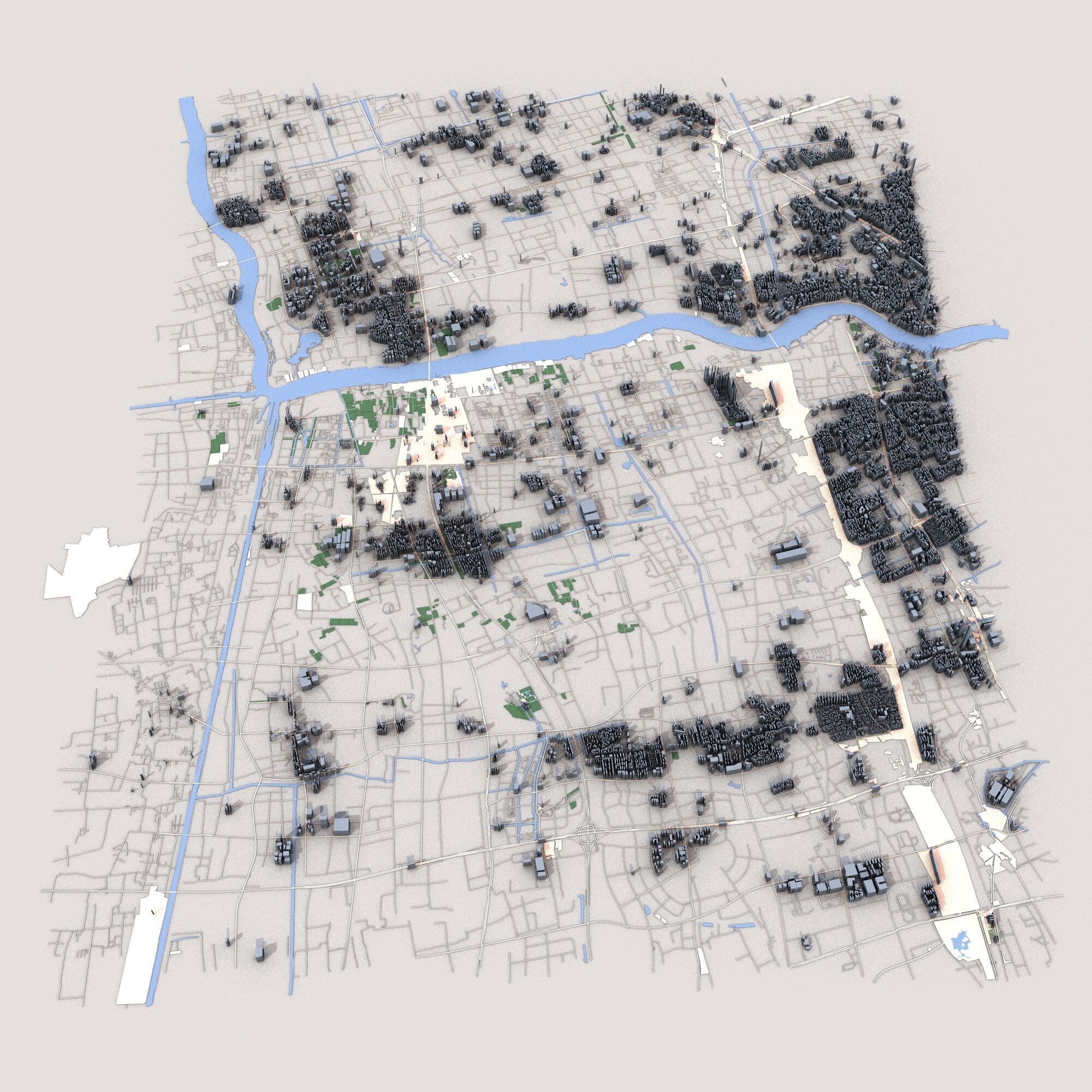 Shanghai City China  3D model_7