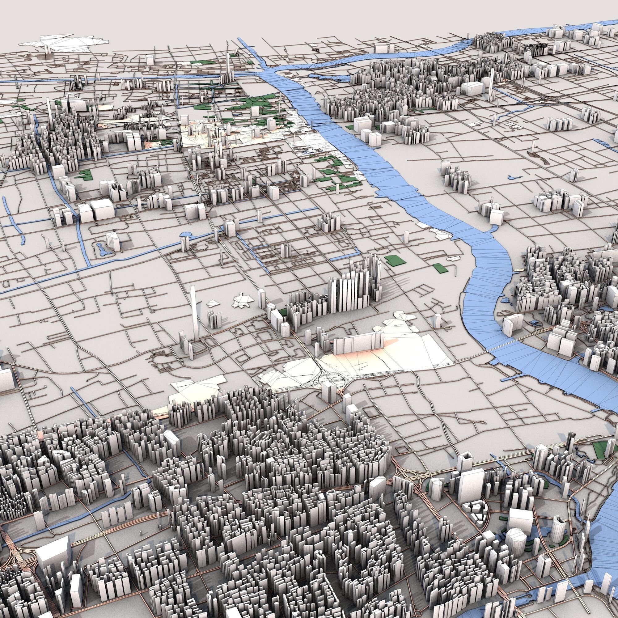 Shanghai City China  3D model_9