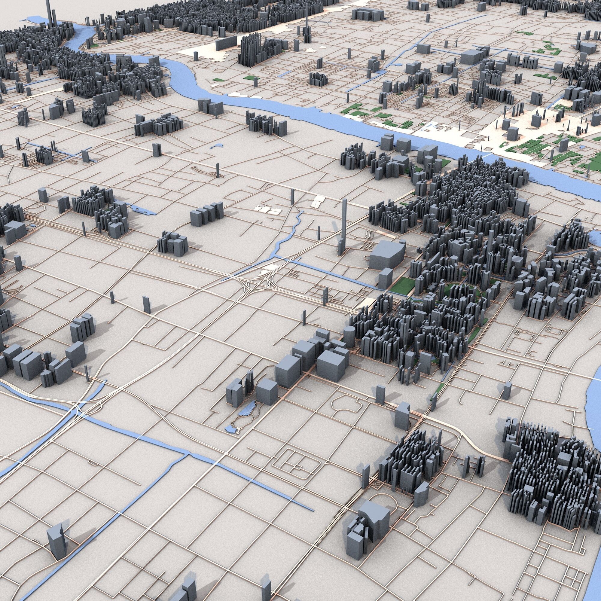 Shanghai City China  3D model_6