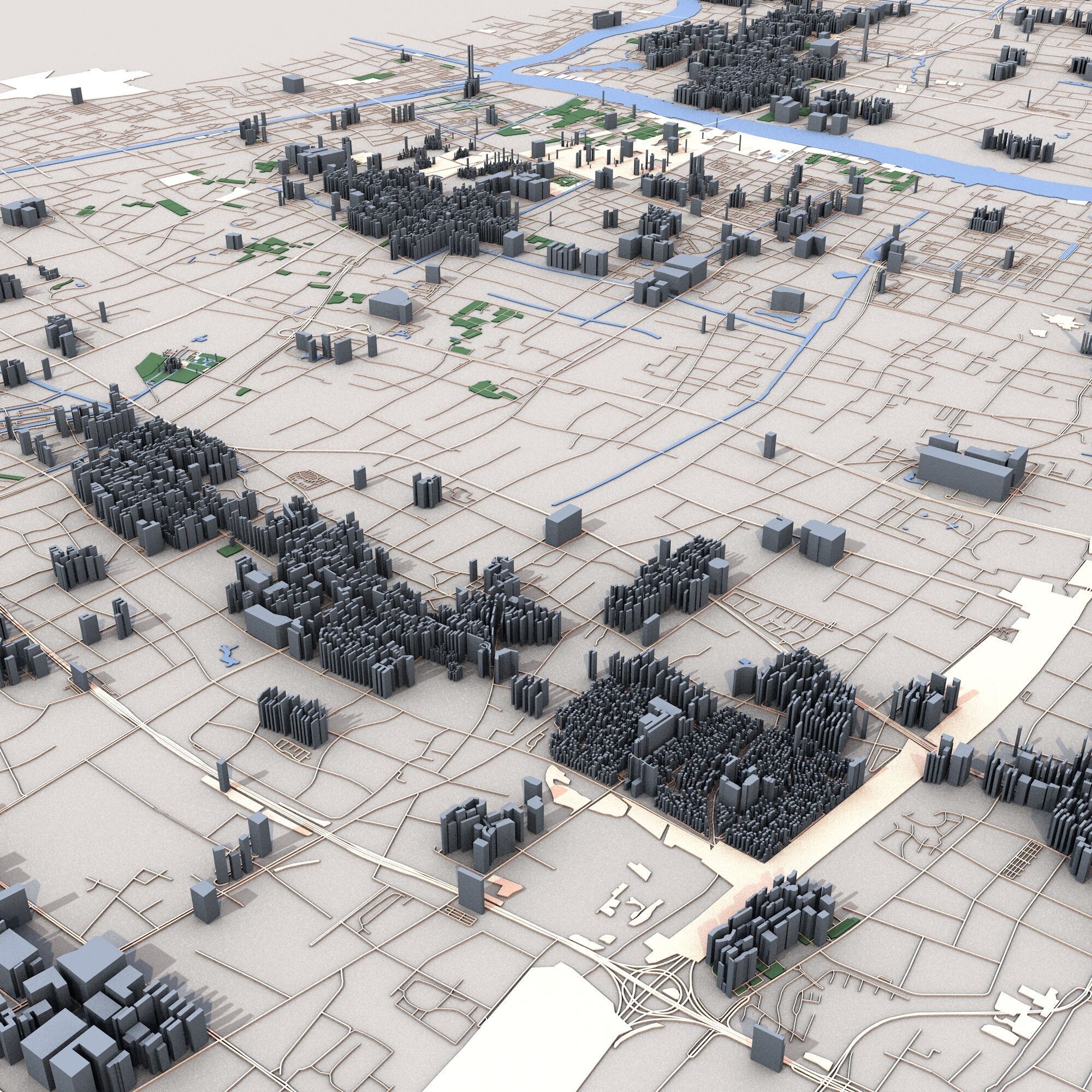 Shanghai City China  3D model_2