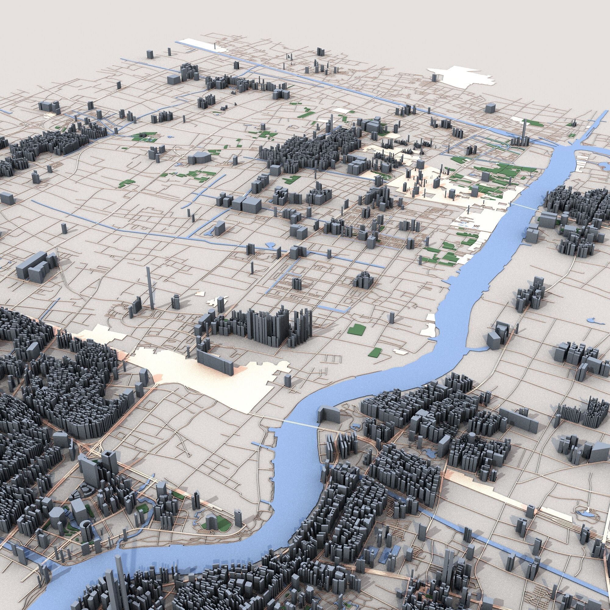 Shanghai City China  3D model_4