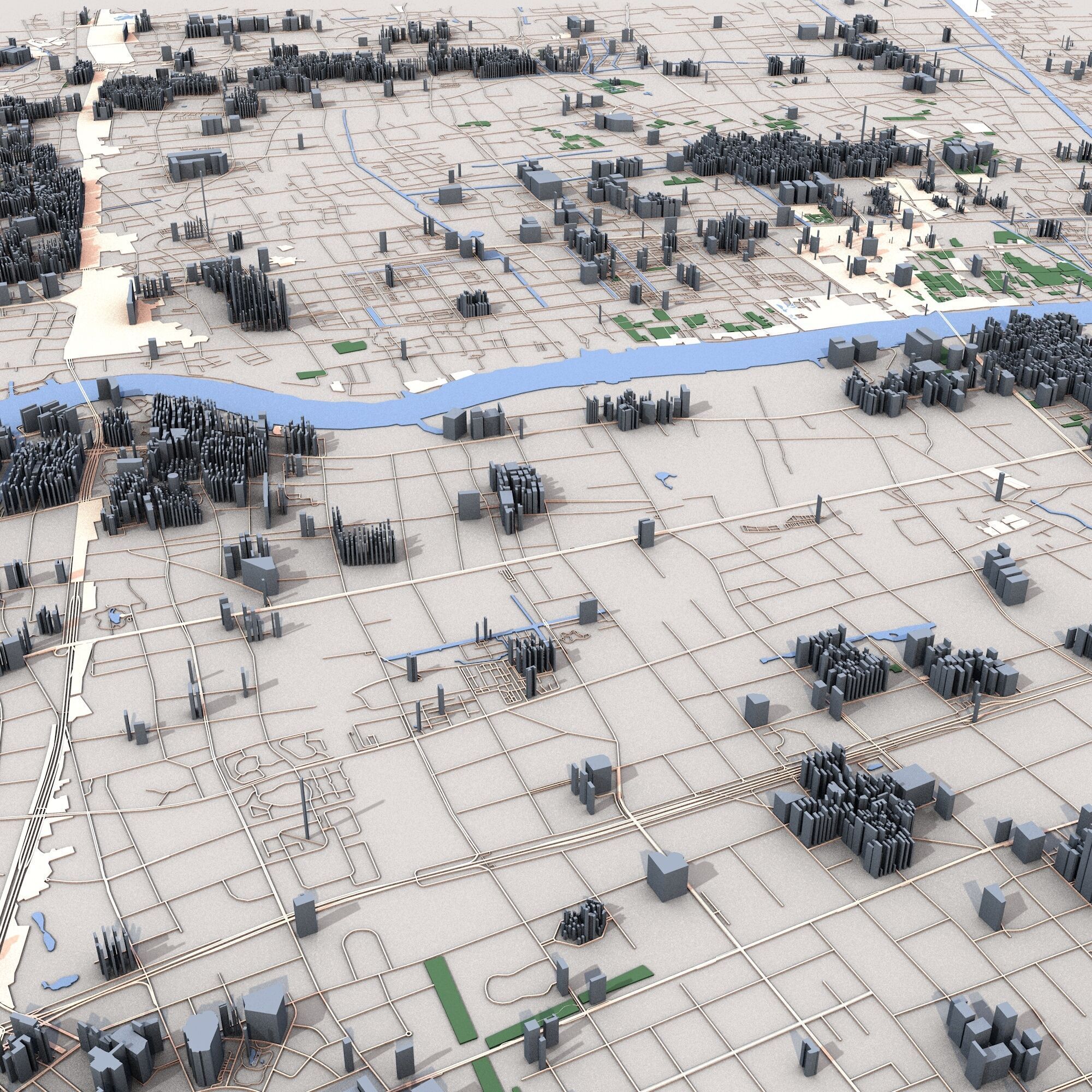 Shanghai City China  3D model_5