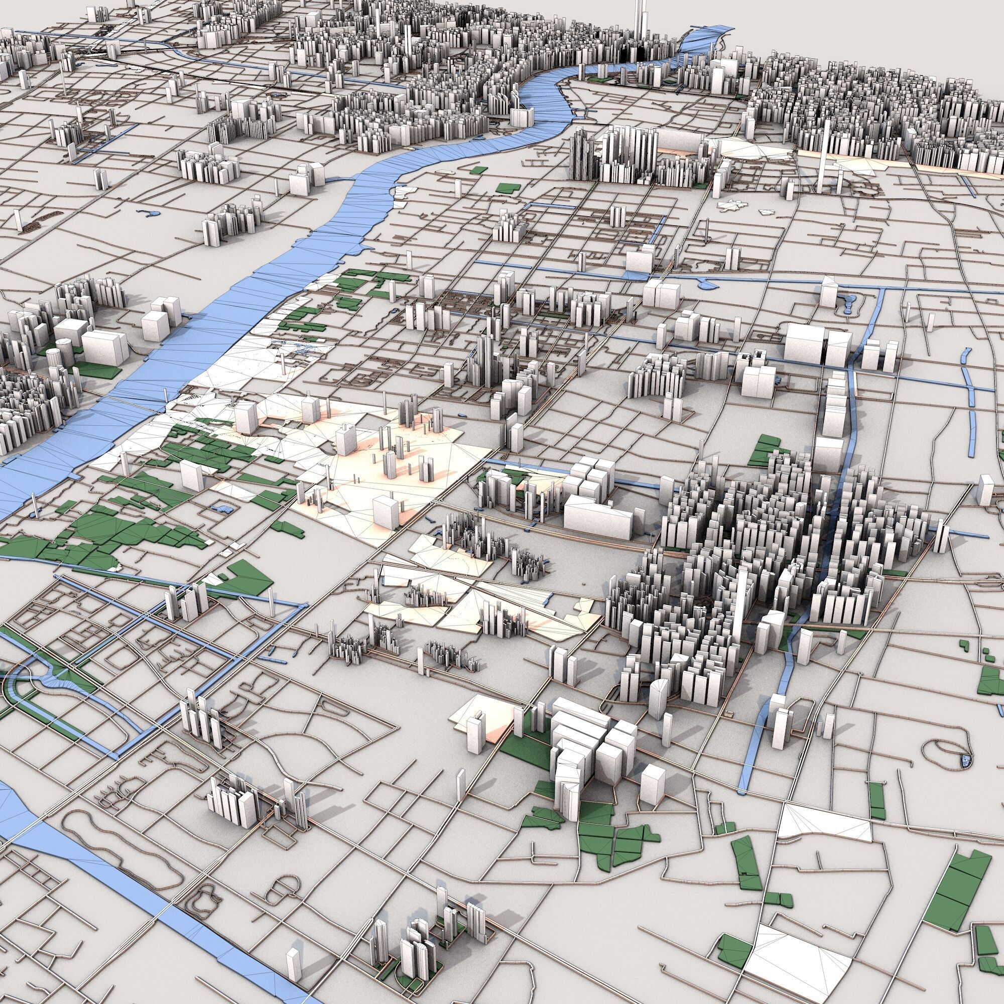 Shanghai City China  3D model_8