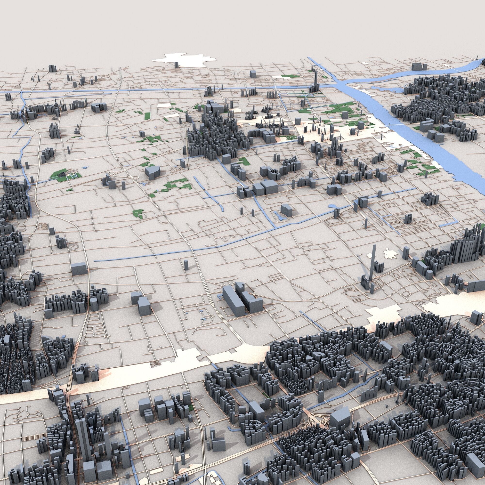 Shanghai City China  3D model_3