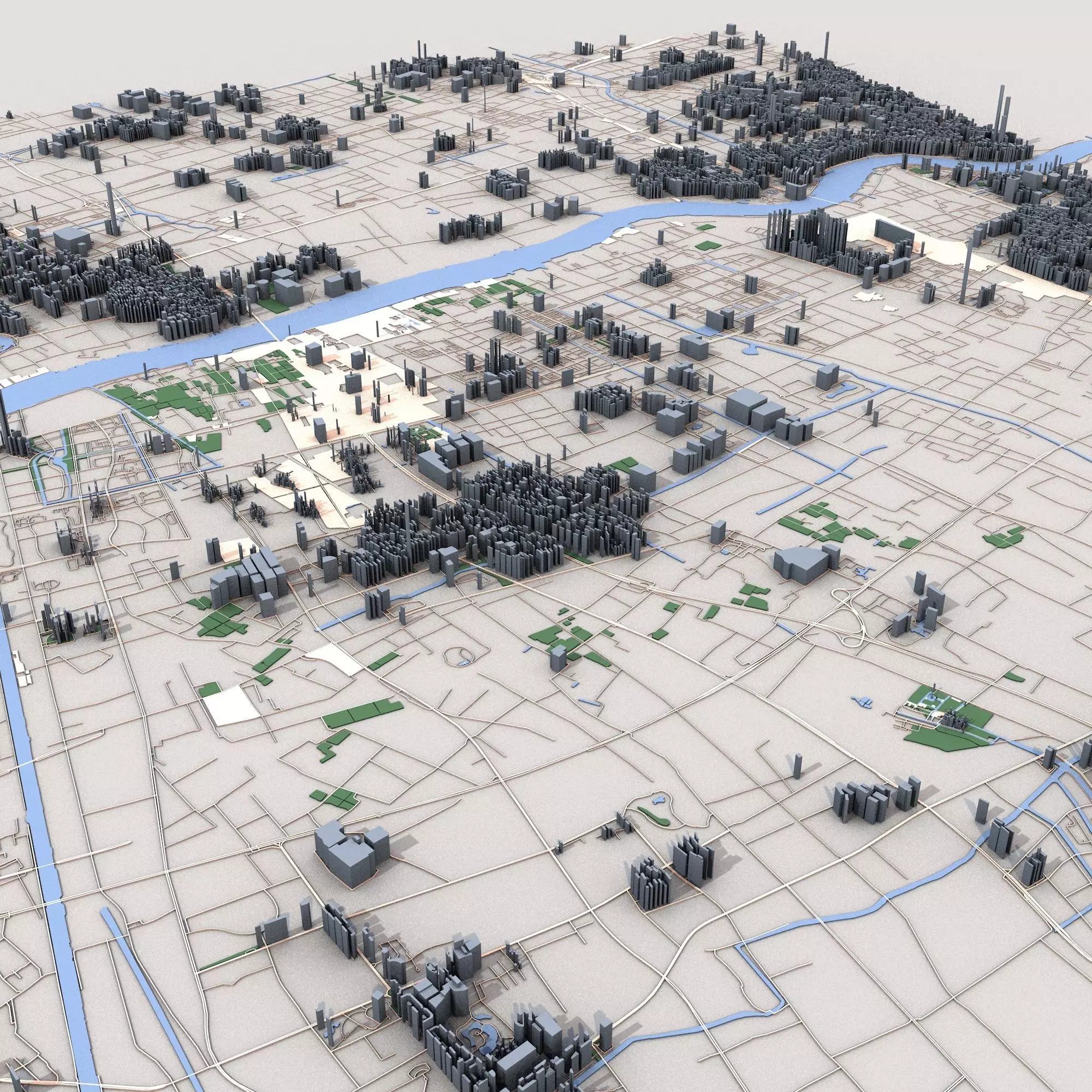 Shanghai City China  3D model_0