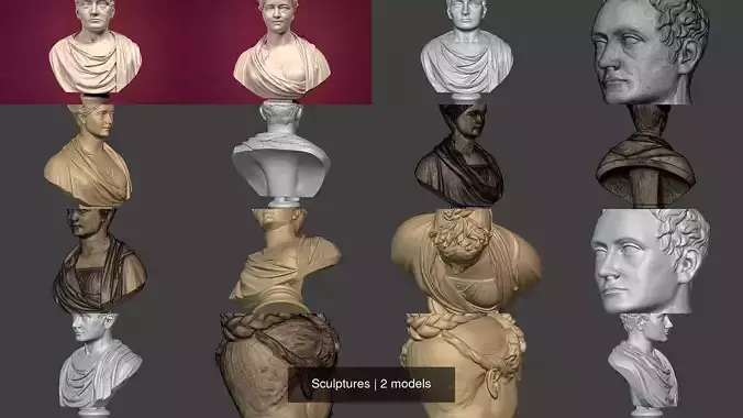 Unknown Carthaginian - Roman - Greek Man - Woman Bust 3D Model Collection