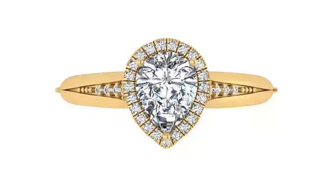 Pear Halo Vintage-Inspired Engagement Ring
