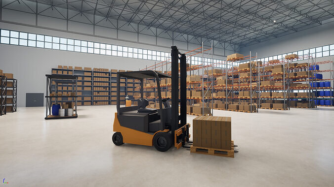 Warehouse Storage Pack Low-poly 3D model 2