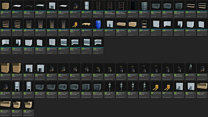 Warehouse Storage Pack Low-poly 3D model 7