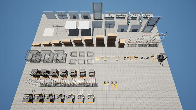 Warehouse Storage Pack Low-poly 3D model 6