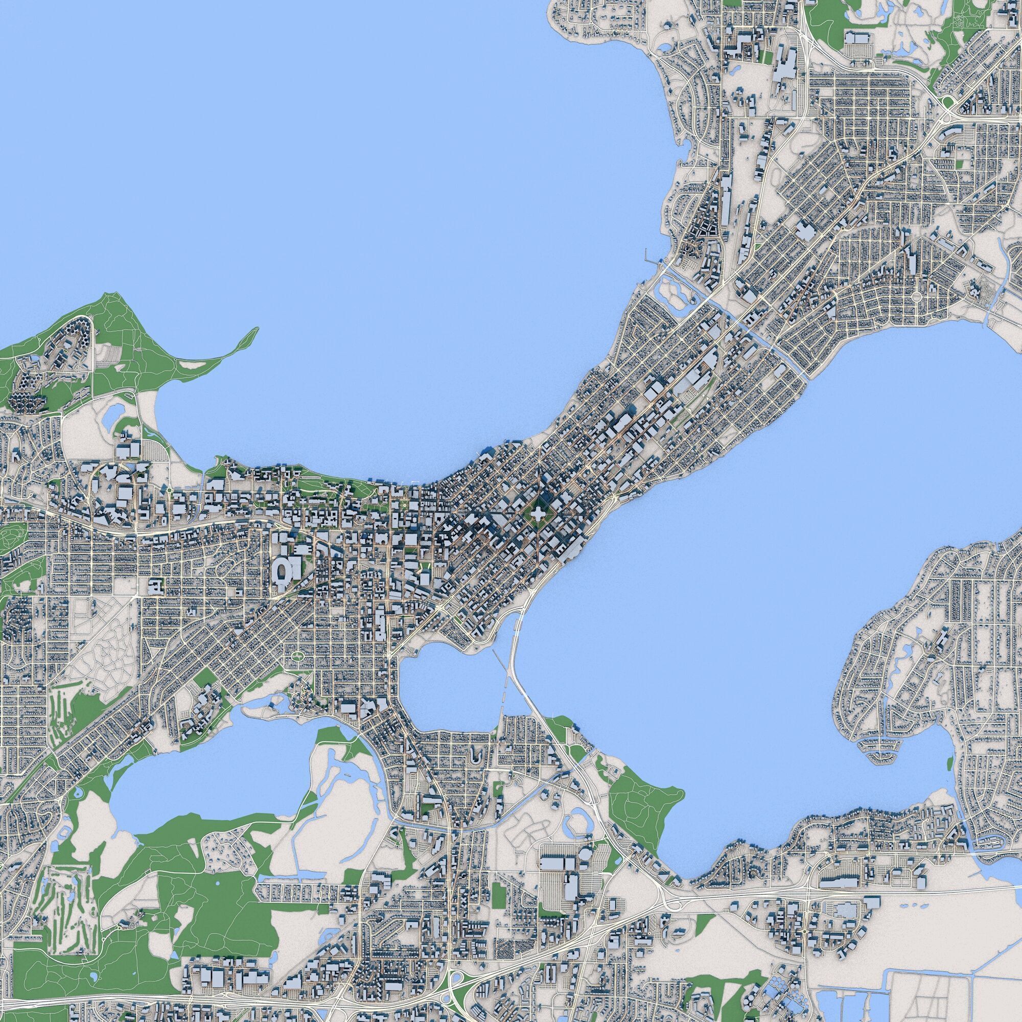 Madison City Wisconsin 3D model_2