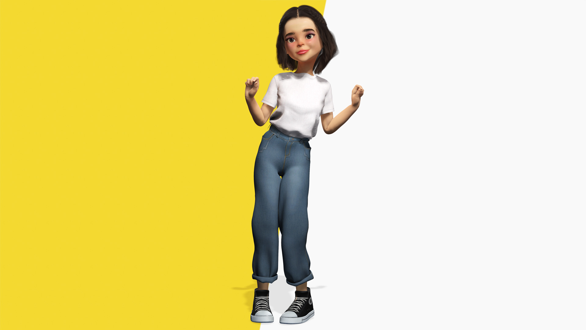 Cute and Playful Character Rigged Stylized 3D Young  Low-poly 3D model_11