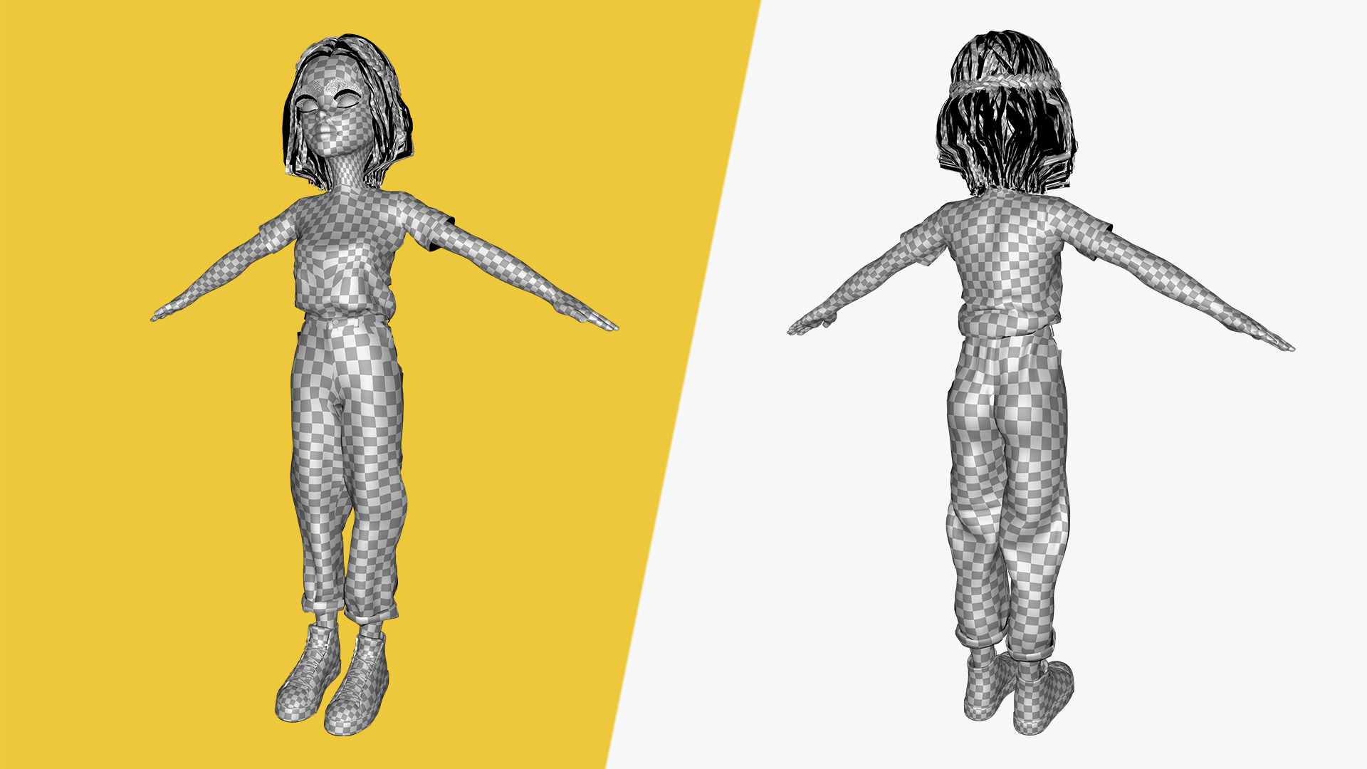 Cute and Playful Character Rigged Stylized 3D Young  Low-poly 3D model_24