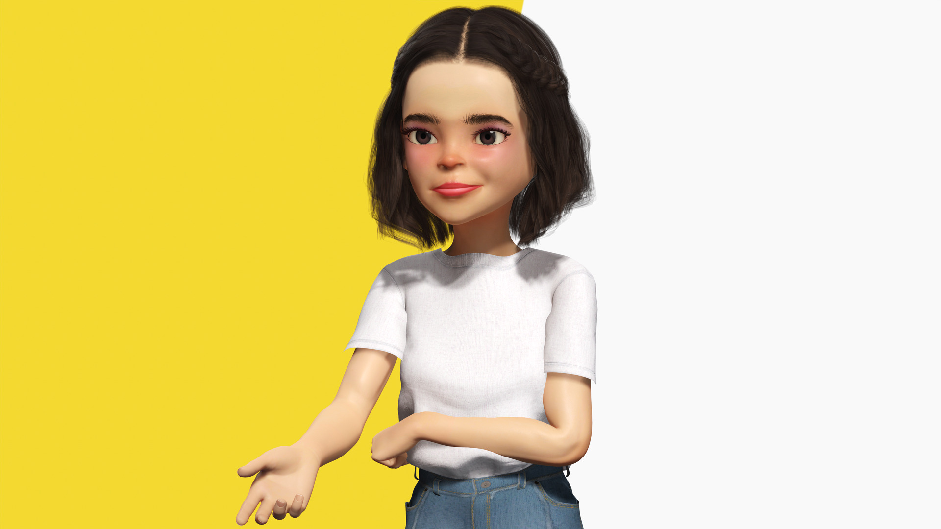 Cute and Playful Character Rigged Stylized 3D Young  Low-poly 3D model_9