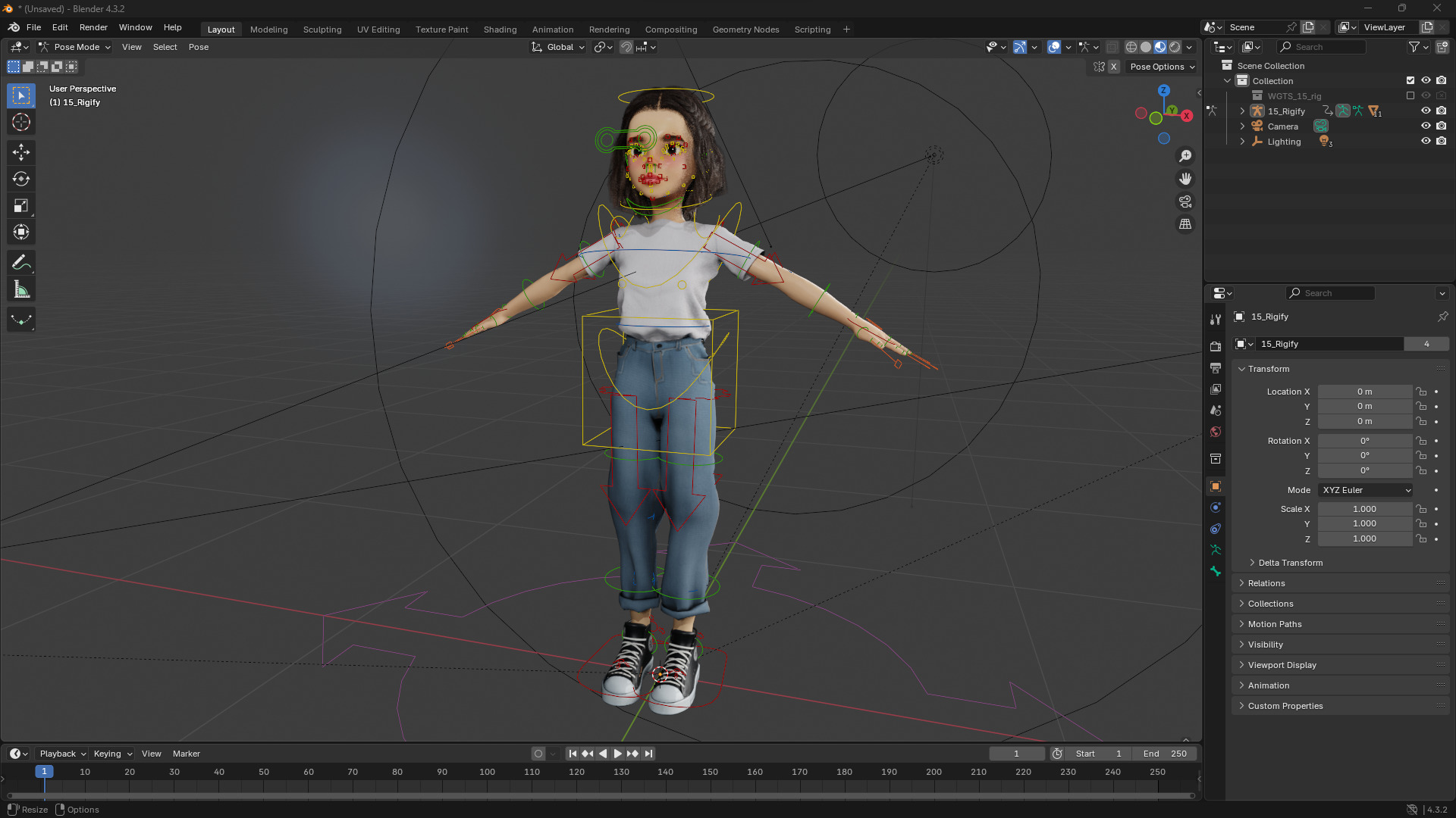 Cute and Playful Character Rigged Stylized 3D Young  Low-poly 3D model_14