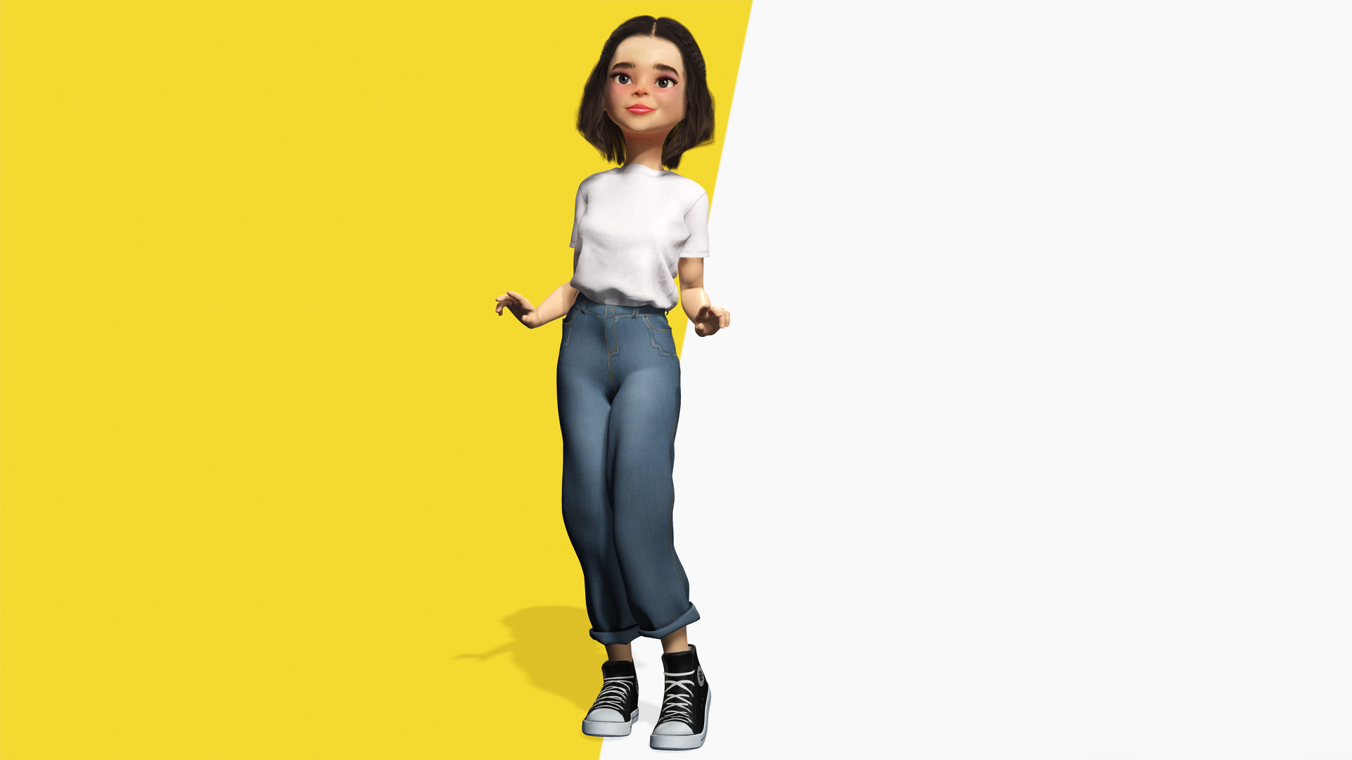Cute and Playful Character Rigged Stylized 3D Young  Low-poly 3D model_3