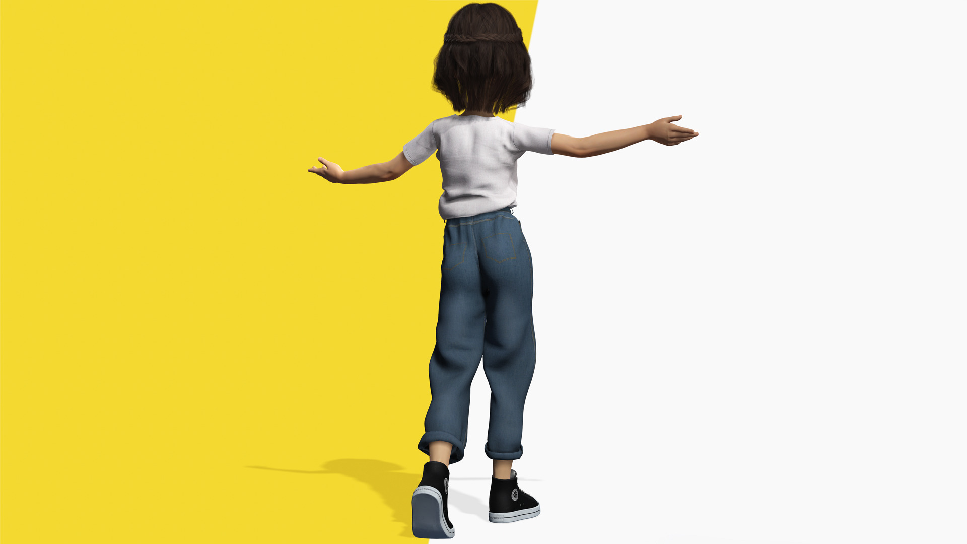 Cute and Playful Character Rigged Stylized 3D Young  Low-poly 3D model_7