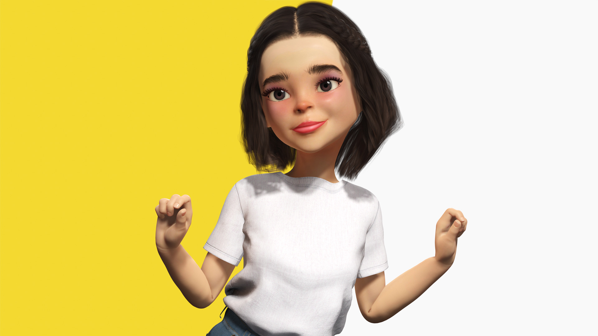 Cute and Playful Character Rigged Stylized 3D Young  Low-poly 3D model_1