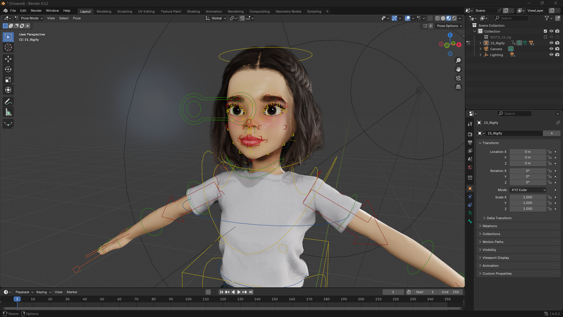 Cute and Playful Character Rigged Stylized 3D Young  Low-poly 3D model_13