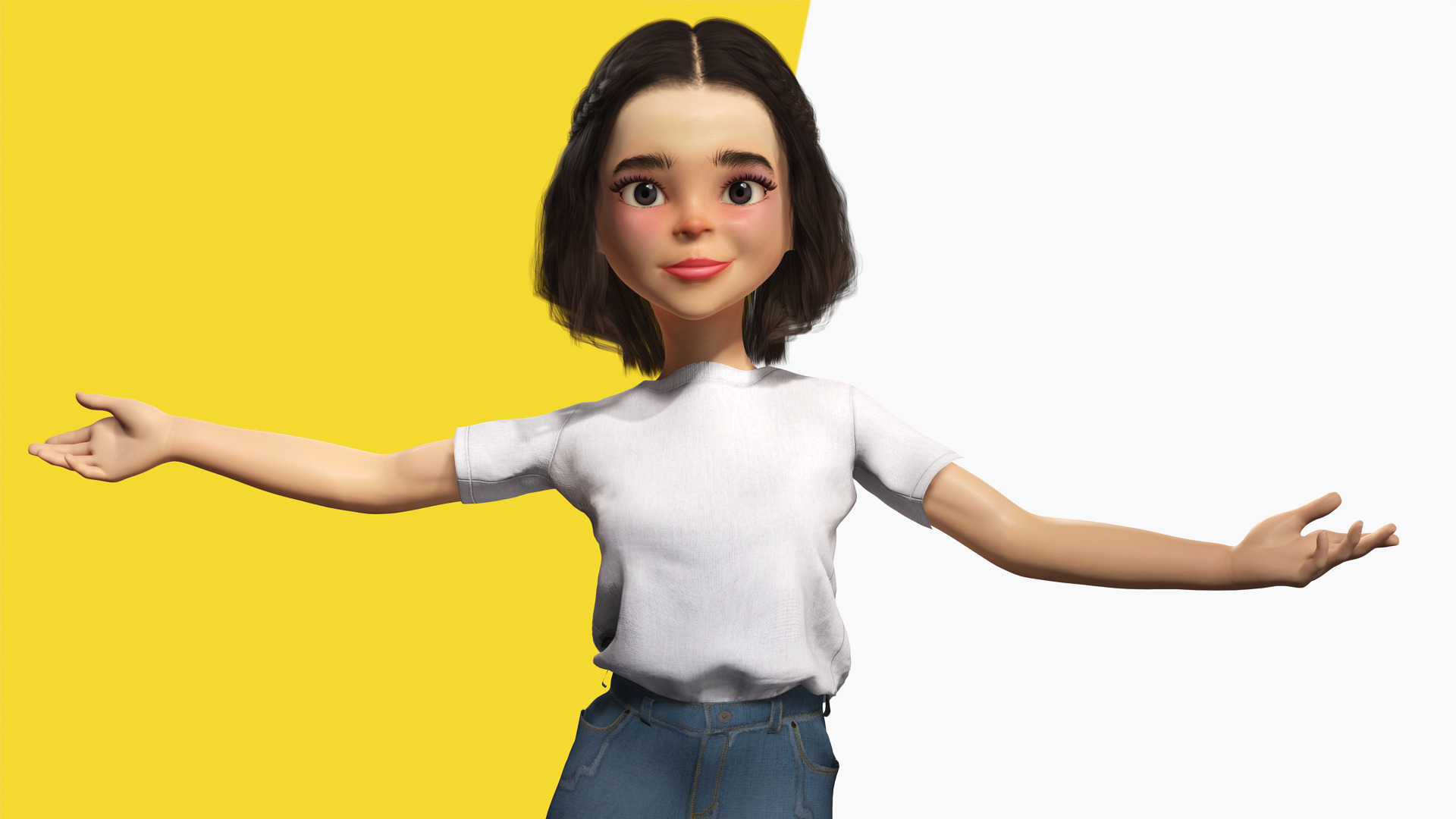 Cute and Playful Character Rigged Stylized 3D Young  Low-poly 3D model_8