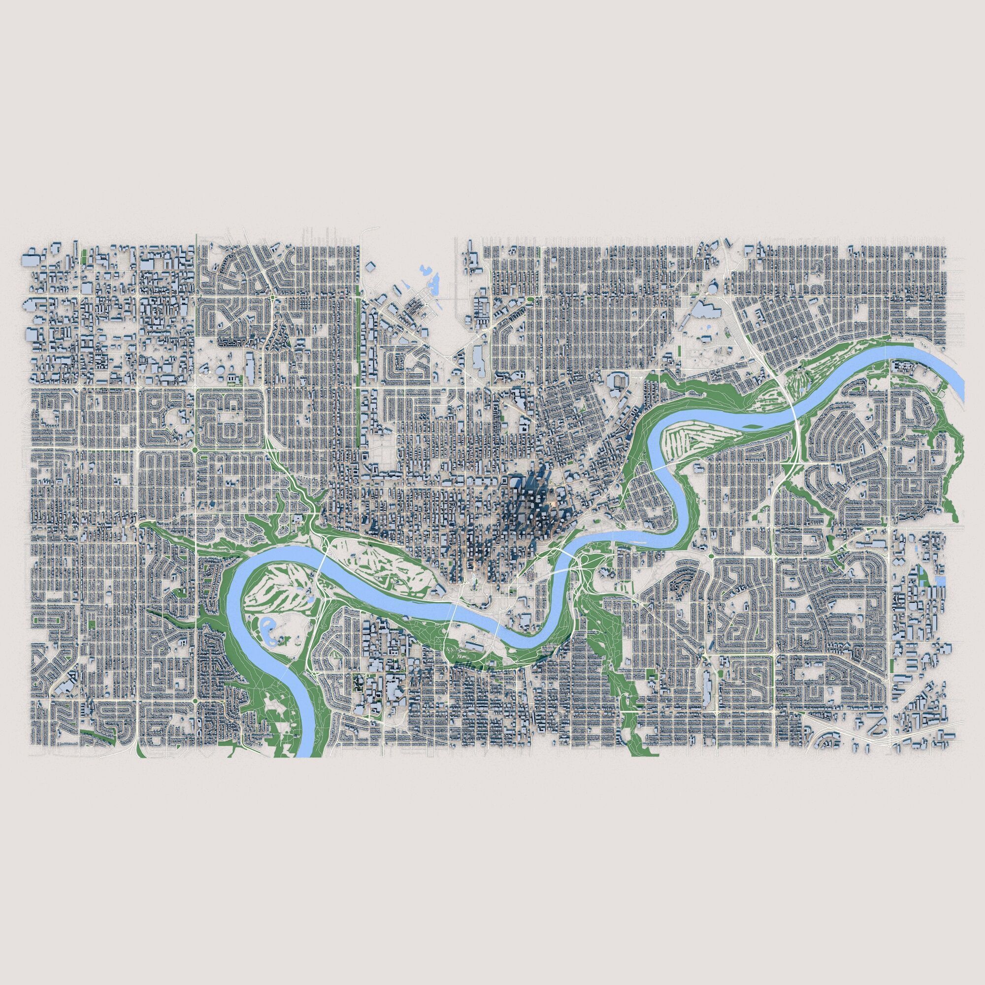 Edmonton City Canada 3D model_1